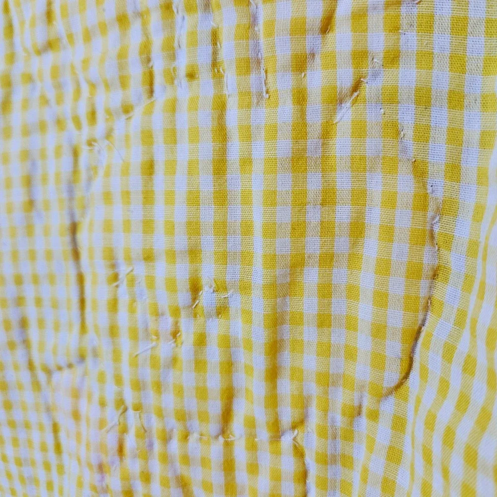 Vintage‎ Thats Our Baby Quilt Blanket Gingham Animal Patchwork Yellow Blue Retro